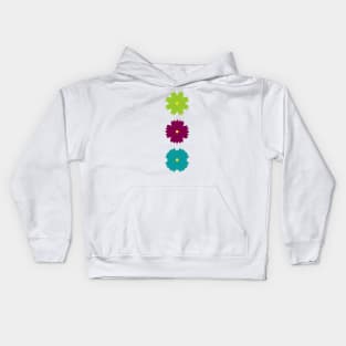 Three Flowers Vertical Stack Kids Hoodie